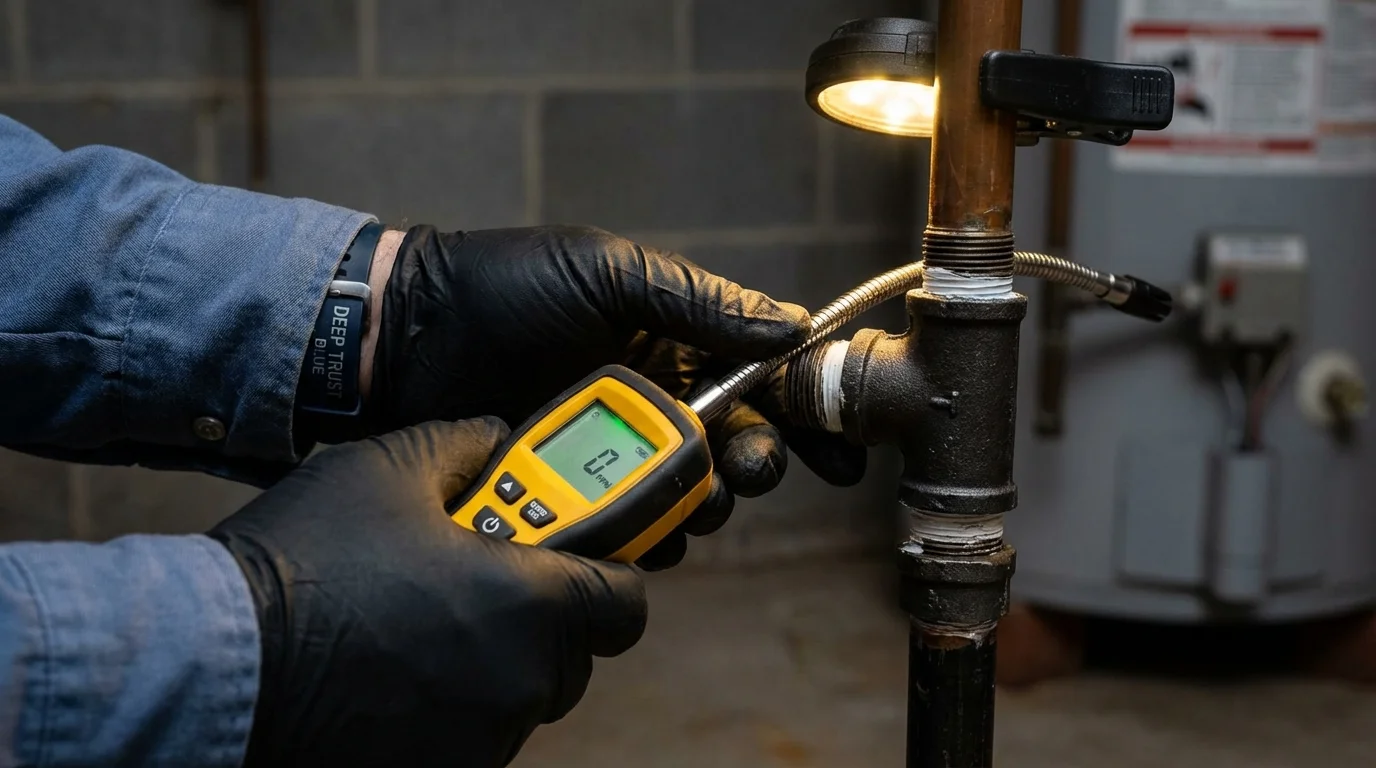 Gas leak detection with electronic sniffer by Johns Plumbing LLC in Las Vegas